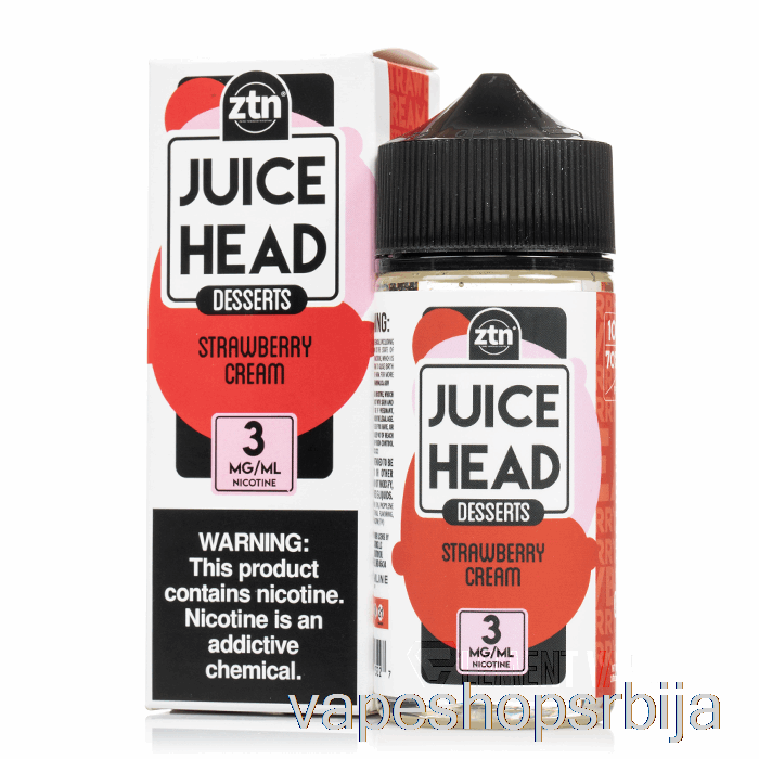 Vape Srbija Strawberry Cream - Juice Head - 100mL 6mg